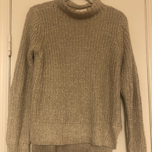 RD Style, Mock Neck Elbow Patch Sweater. Cream. - Picture 3 of 3